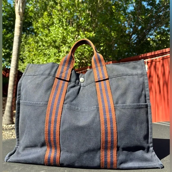Vintage Hermes Canvas Tote Bag - Picture 2 of 11